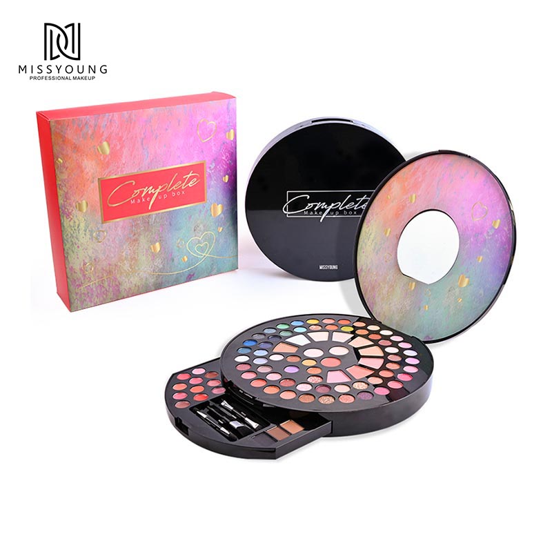 Kit de maquillaje Missyoung para niñas y mujeres, conjunto cosmético de inicio completo con paleta de sombras de ojos, brillo de labios, rubor