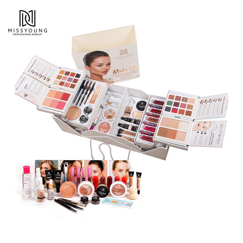 Caja de cosméticos Missyoung para mujer, conjunto de caja de maquillaje, todo en uno, caja de maquillaje profesional para niñas, juego de regalo