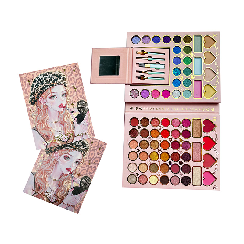 Paleta de sombras de ojos Miss Young de 70 colores sin marca de agua en papel a la venta PD23216