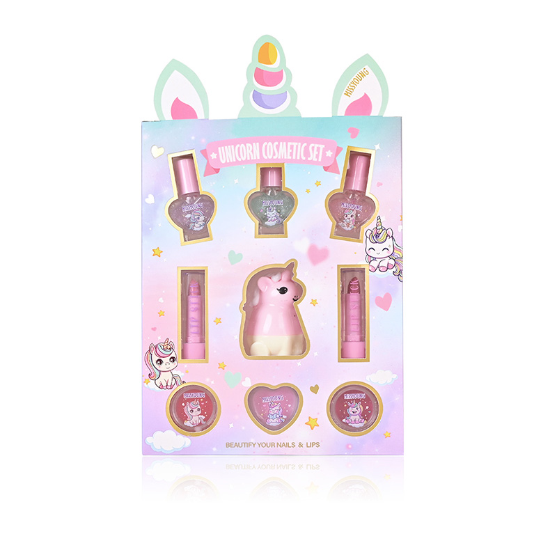 Set de cosméticos divertido unicornio con diseño de dibujos animados GM23122