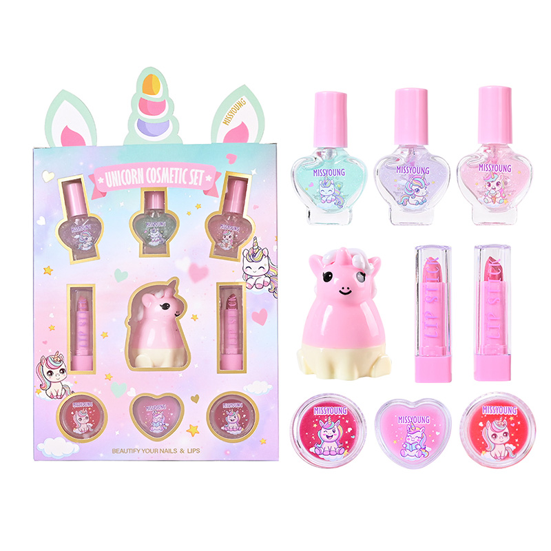 Set de cosméticos divertido unicornio con diseño de dibujos animados GM23122