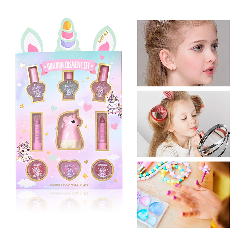 Set de cosméticos divertido unicornio con diseño de dibujos animados GM23122