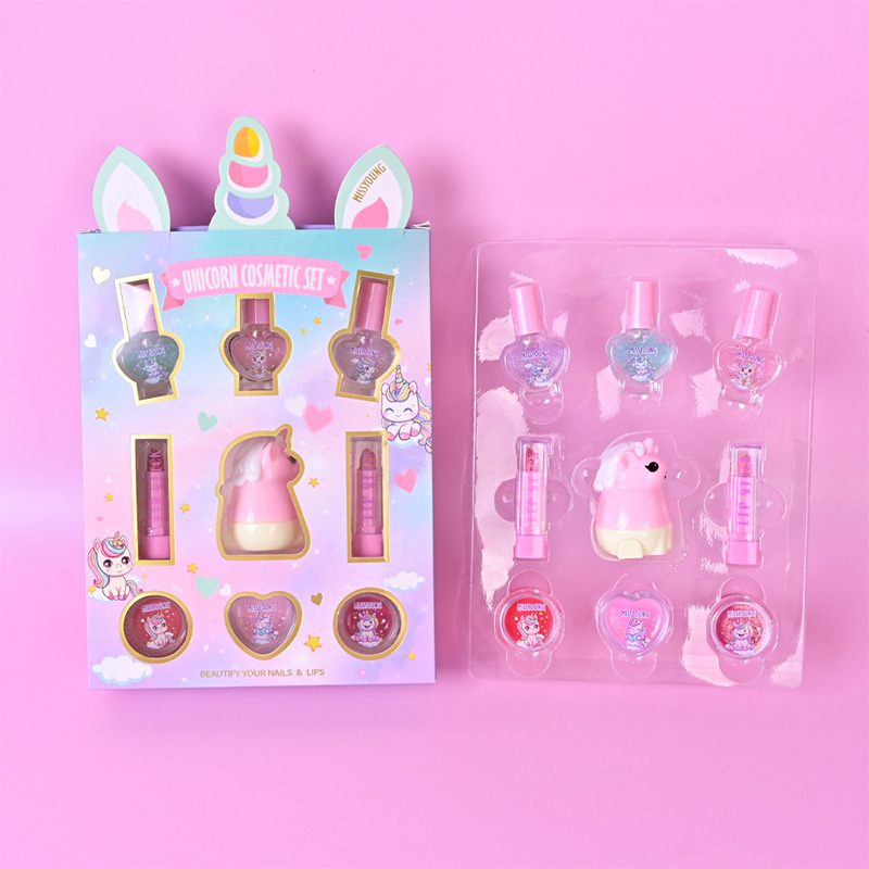 Set de cosméticos divertido unicornio con diseño de dibujos animados GM23122